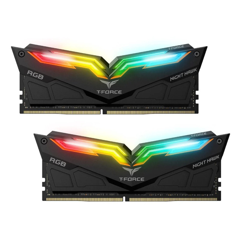 Team Group Night Hawk RGB GEN 2.0 16GB (2 x 8GB) DDR4 3200MHz - White - الذاكرة العشوائية